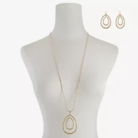 Liz Claiborne Pendant Necklace And Drop Earring Womens 2-pc. Jewelry Set