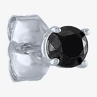 Womens 1/4 CT. Natural Black Diamond 10K White Gold Round Single Earring