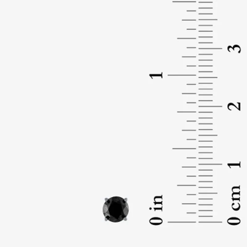 Womens 1/8 CT. Natural Black Diamond 10K White Gold 3.3mm Round Single Earring