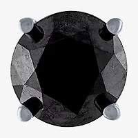 Womens 1/8 CT. Natural Black Diamond 10K White Gold 3.3mm Round Single Earring