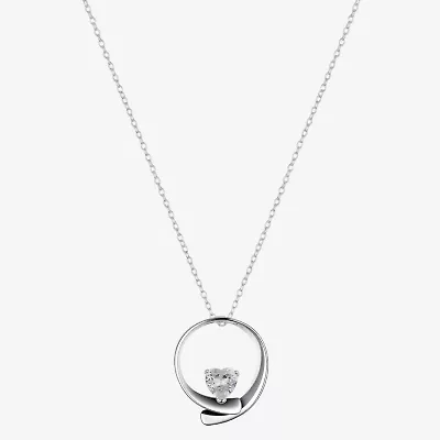 Footnotes Grandmothers Love Womens Cubic Zirconia Sterling Silver Round 16 Inch Pendant Necklace