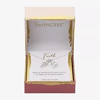 Footnotes Charm Womens Crystal Sterling Silver Cross 16 Inch Pendant Necklace