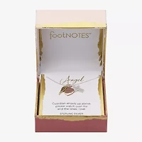 Footnotes Charm Womens Cubic Zirconia Sterling Silver Angel Heart 16 Inch Pendant Necklace