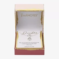 Footnotes Charm Womens Cubic Zirconia Sterling Silver Heart 16 Inch Pendant Necklace