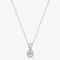 Footnotes Charm Womens Cubic Zirconia Sterling Silver Heart 16 Inch Pendant Necklace
