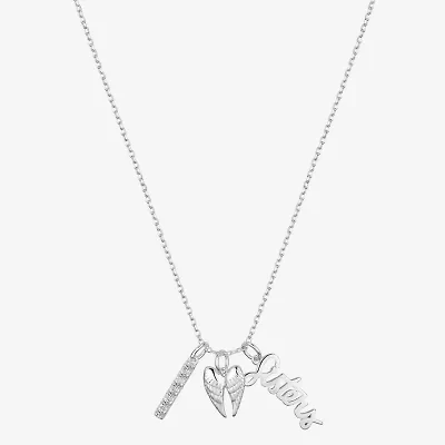 Footnotes Sister Charm Womens Cubic Zirconia Sterling Silver Wing 16 Inch Pendant Necklace