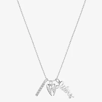 Footnotes Sister Charm Womens Cubic Zirconia Sterling Silver Wing 16 Inch Pendant Necklace