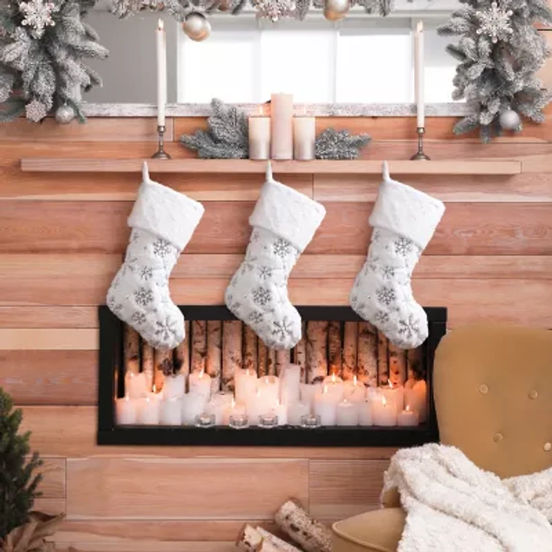 Glitzhome 2pc Plush Christmas Stocking