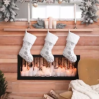 Glitzhome 2pc Plush Christmas Stocking