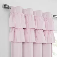 Under the Stars Kids Hayden Ruffle Rod Pocket Back Tab Energy Saving 100% Blackout Single Curtain Panel