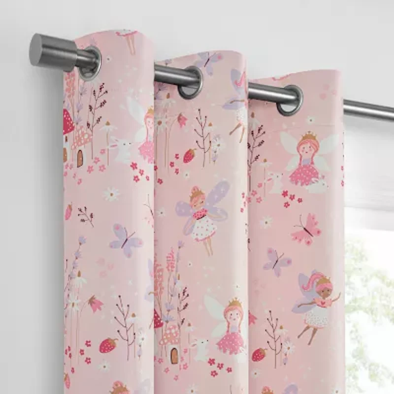 Under the Stars Kids Hayden Fairy Grommet Top Energy Saving 100% Blackout Single Curtain Panel