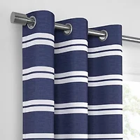 Under the Stars Kids Hayden Stripe Grommet Top Energy Saving 100% Blackout Single Curtain Panel
