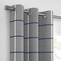 Under the Stars Kids Hayden Plaid Grommet Top Energy Saving 100% Blackout Single Curtain Panel