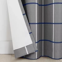 Under the Stars Kids Hayden Plaid Grommet Top Energy Saving 100% Blackout Single Curtain Panel