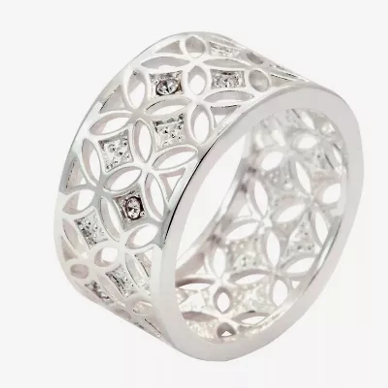 Sparkle Allure Womens 11M Crystal Pure Silver Over Brass Hypoallergenic Band