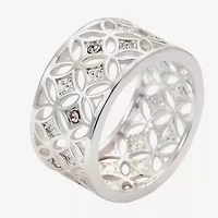 Sparkle Allure Womens 11M Crystal Pure Silver Over Brass Hypoallergenic Band