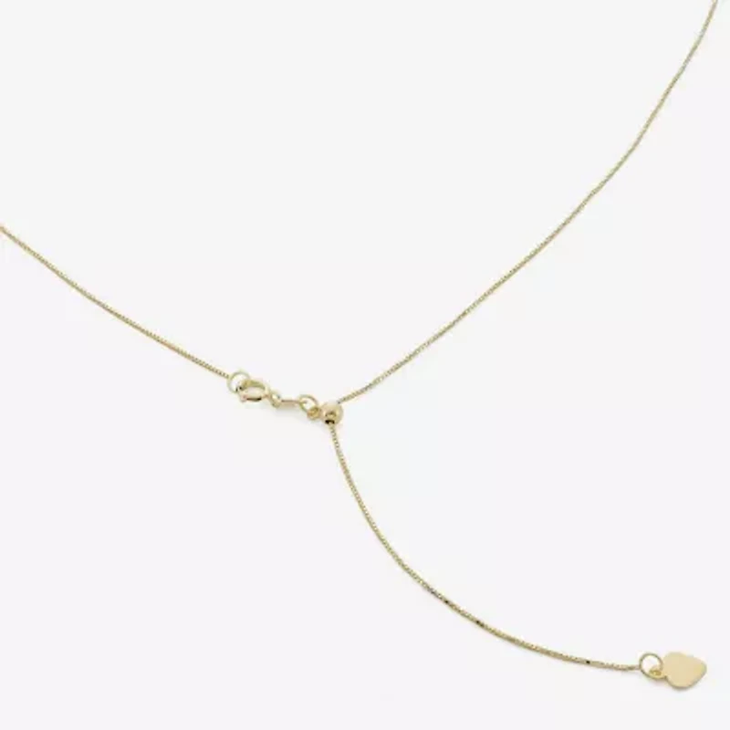 Womens 10K Gold 22 Inch Box Chain Necklace