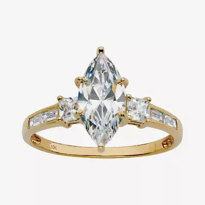 DiamonArt® Womens 2 1/2 CT. T.W. White Cubic Zirconia 10K Gold Engagement Ring
