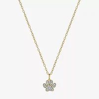 Sparkle Allure Paw Womens White Diamond Accent Pure Silver Over Bronze 18 Inch Pendant Necklace