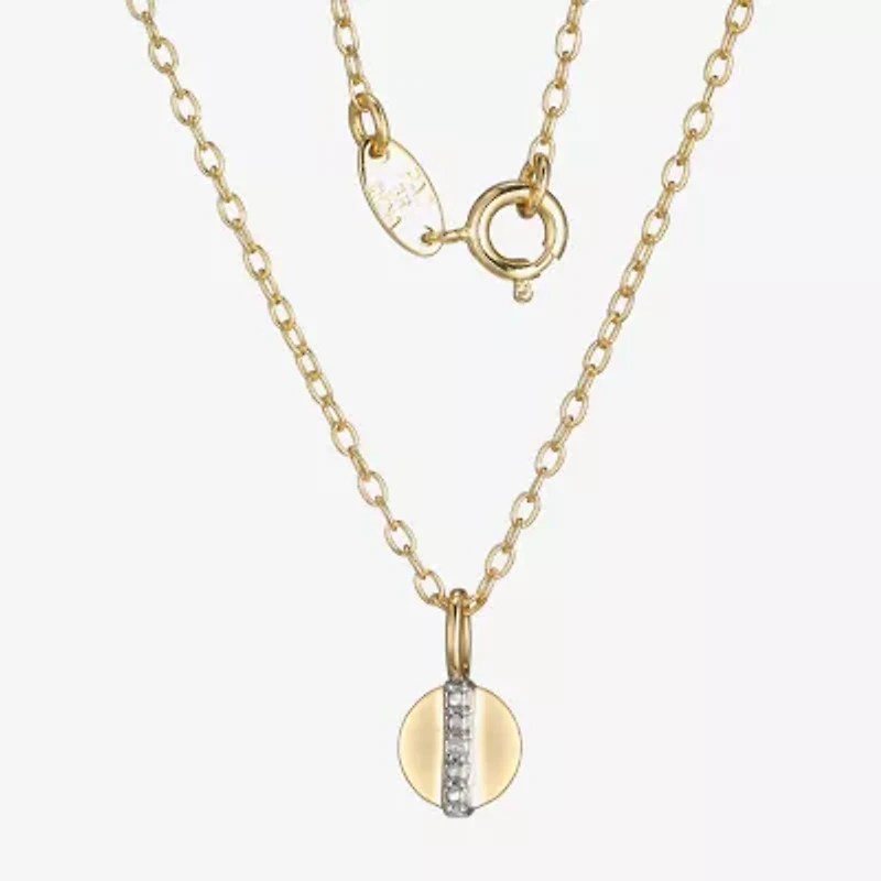 Sparkle Allure Womens White Diamond Accent Pure Silver Over Bronze 18 Inch Pendant Necklace