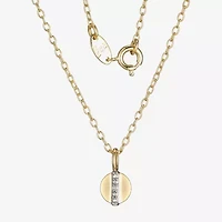 Sparkle Allure Womens White Diamond Accent Pure Silver Over Bronze 18 Inch Pendant Necklace