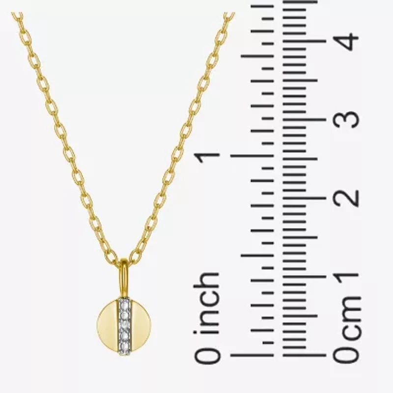 Sparkle Allure Womens White Diamond Accent Pure Silver Over Bronze 18 Inch Pendant Necklace