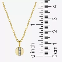 Sparkle Allure Womens White Diamond Accent Pure Silver Over Bronze 18 Inch Pendant Necklace