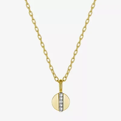 Sparkle Allure Womens White Diamond Accent Pure Silver Over Bronze 18 Inch Pendant Necklace