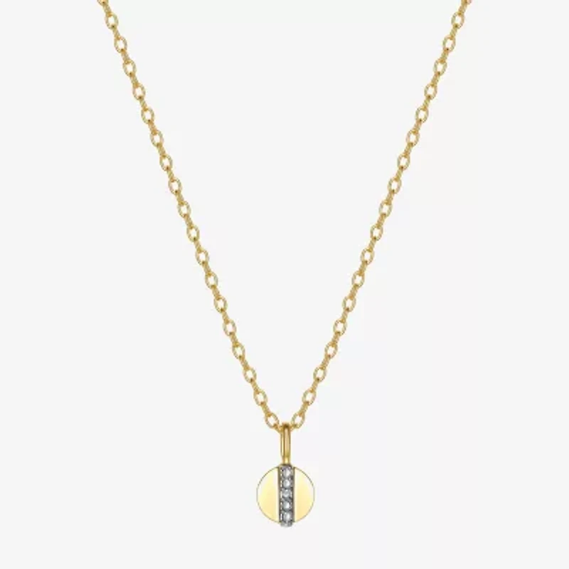 Sparkle Allure Womens White Diamond Accent Pure Silver Over Bronze 18 Inch Pendant Necklace