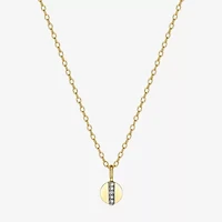 Sparkle Allure Womens White Diamond Accent Pure Silver Over Bronze 18 Inch Pendant Necklace