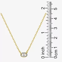 Sparkle Allure Womens White Diamond Accent Pure Silver Over Bronze Oval 18 Inch Pendant Necklace