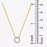 Sparkle Allure Womens White Diamond Accent Pure Silver Over Bronze Round 18 Inch Pendant Necklace
