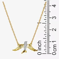 Sparkle Allure Bird Womens White Diamond Accent Pure Silver Over Bronze 18 Inch Pendant Necklace