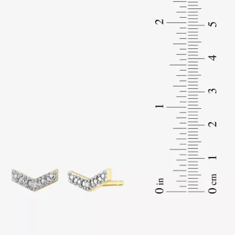 Sparkle Allure Cheveron White Diamond Accent 3.7mm Chevron Stud Earrings