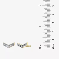 Sparkle Allure Cheveron White Diamond Accent 3.7mm Chevron Stud Earrings