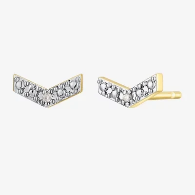 Sparkle Allure Cheveron White Diamond Accent 3.7mm Chevron Stud Earrings