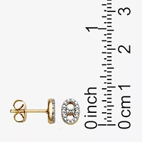 Sparkle Allure White Diamond Accent 7.2mm Oval Stud Earrings