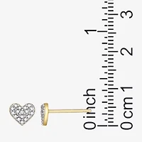 Sparkle Allure White Diamond Accent 5.1mm Heart Stud Earrings
