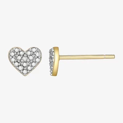 Sparkle Allure White Diamond Accent 5.1mm Heart Stud Earrings