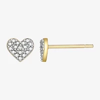 Sparkle Allure White Diamond Accent 5.1mm Heart Stud Earrings