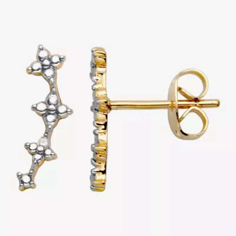 Sparkle Allure Crawler Womens White Diamond Accent Curved Ear Climbers