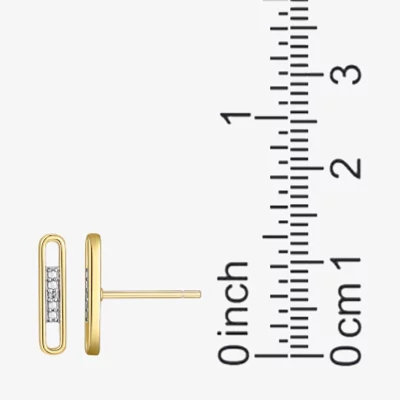 Sparkle Allure White Diamond Accent 12.9mm Bar Stud Earrings