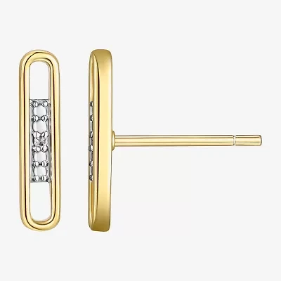 Sparkle Allure White Diamond Accent 12.9mm Bar Stud Earrings