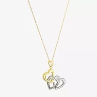 Womens 10K Gold Heart Inch Pendant Necklace