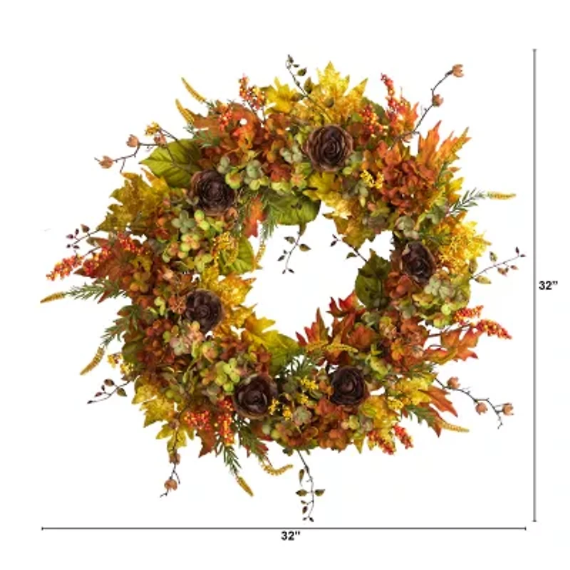 Nearly Natural "32"" Autumn Faux" Wreath