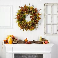 Nearly Natural "32"" Autumn Faux" Wreath