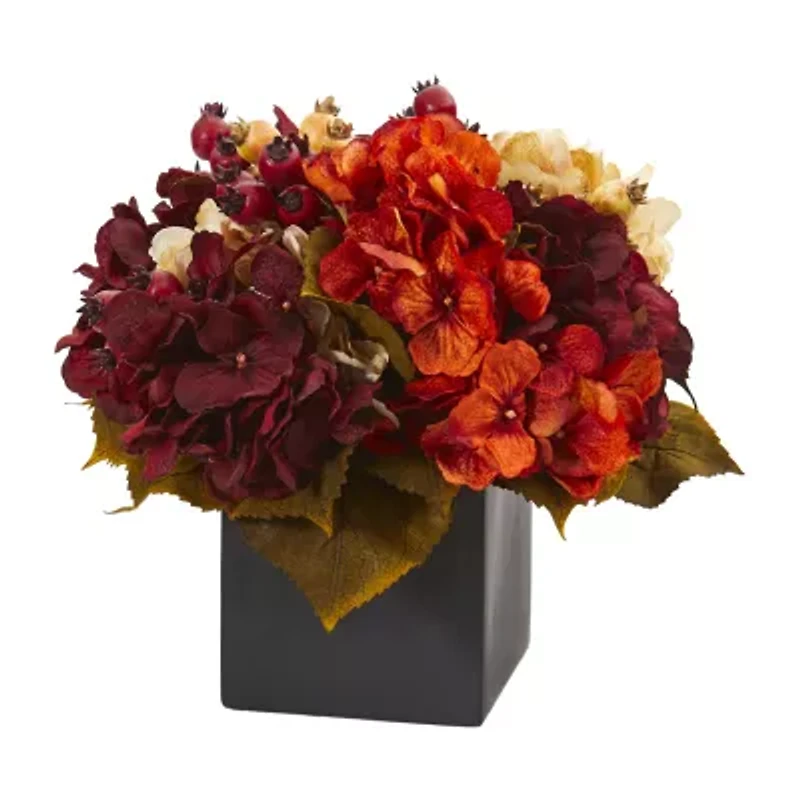 Nearly Natural 12" Faux Hydrangea Floral Arrangement