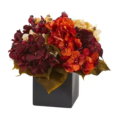 Nearly Natural 12" Faux Hydrangea Floral Arrangement