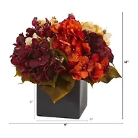 Nearly Natural 12" Faux Hydrangea Floral Arrangement