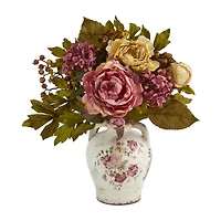 Nearly Natural 16" Faux Peony Floral Arrangement